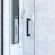 Paroi de douche 1 porte coulissante + Retour 140x80x200 cm - Verre 6 mm - Profilé Noir - CRUSH Aurlane - FAC622 