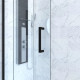 Paroi de douche 1 porte coulissante + Retour 140x90x200 cm - Verre 6 mm - Profilé Noir - CRUSH Aurlane - FAC623 