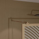 Paroi de douche 90 x 200 - Style Japandi courbes douces - Cadre effet Bois - Verre 6mm - HINATA Aurlane - FAC1112 
