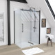 Paroi de retour pour paroi porte de douche type industriel Noir mat 90x200cm - verre trempe 8mm Aurlane - FAC360 