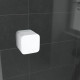 Paroi porte de douche 1/4 cercle blanc 90x90cm de largeur - Verre transparent - WHITY ROUND Aurlane - FAC491 