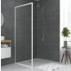 Paroi porte de douche blanc RETOUR 90x185cm pour porte - Verre transparent 5mm - WHITY SIDE 90 Aurlane - FAC495 