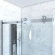 Paroi porte de douche coulissante + Retour 120x80 cm - RAILROAD CHROMED 120 FRONT-80 Aurlane - FAC630 