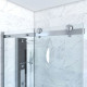 Paroi porte de douche coulissante + retour 140x90cm - RAILROAD CHROMED 140 FRONT-900 Aurlane - FAC633 