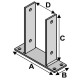 Pied de poteau en U type PBU - 121 - PBU121 