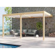 Pergola Bioclimatique 3,6X5,3 - HALO 19 Adossée - Couleur au choix Bois