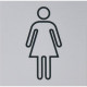 Pictogramme homme et femme aluminium anodisé argent - adhésif 
