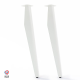 Lot de 2 pieds profilés DECO-GEM pour table basse en acier à visser Opale, H.71 cm Blanc