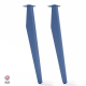 Lot de 2 pieds profilés DECO-GEM pour table basse en acier à visser Opale, H.71 cm Bleu