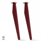 Lot de 2 pieds profilés DECO-GEM pour table basse en acier à visser Opale, H.71 cm Red brown