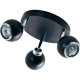 Plafonnier a 3 lumieres de coloris noir et chrome - 3 ampoules requises : culot gu10 - puissance 28w 