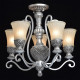 Plafonnier argenté country 5 ampoules 53 cm 