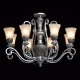 Plafonnier argenté country 8 ampoules 230 cm 