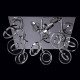 Plafonnier argenté techno 9 ampoules 22 cm 