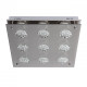 Plafonnier argenté techno 9 ampoules 8 cm 