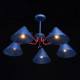Plafonnier bleu loft 5 ampoules 40 cm 