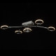 Plafonnier chromé techno 5 ampoules 27.5 cm 