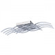 Plafonnier chromé techno 8 ampoules 20 cm 