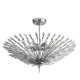Plafonnier fan, chrome et cristal, 6 ampoules 