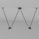 Plafonnier gris techno 2 ampoules 65 cm 