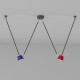 Plafonnier gris techno 2 ampoules 68 cm 