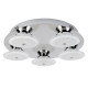 Plafonnier kara, chrome et verre, 5 ampoules 
