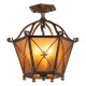 Plafonnier marron country 3 ampoules 39 cm 