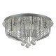 Plafonnier mela 23 cm, en chrome et cristal, 6 ampoules 