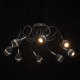 Plafonnier noir techno 8 ampoules 26 cm 