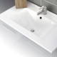 Plan de toilette Soft simple vasque en céramique blanc brillant 80 cm Plan de toilette Soft simple vasque en céramique blanc brillant 80 cm