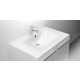 Plan de toilette Wave simple vasque en polybéton blanc brillant 80 cm Plan de toilette Wave simple vasque en polybéton