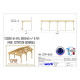 Abri toit plat adosse, 400cmx1250cm, bois douglas francais, carport, auvent, abri camping-car, cpbf-cctpa400x1250 