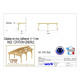 Abri toit plat adosse, 300cmx650cm, bois douglas francais, carport, auvent, abri voiture, cpbf-vtpa300x650 