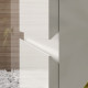 Meuble de salle de bain simple vasque - 2 tiroirs - mig et miroir rond led solen - blanc - 80cm 