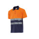 Polo bicolore manches courtes haute visibilité - Taille et couleur au choix Orange-Navy