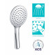Pommeau de douche extra-large 1 jet pluie intense (air system) chromé anticalcaire 