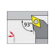 Porte-outils ISO 93° PDJNR/L, Désignation : PDJNR 2525 M15, Queue vierkant 25 x 25 mm, Dimensions l 150 mm, Dimensions l1 : 39 mm 