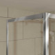 Porte de douche coulissante et retour 140x80x200cm - Verre trempé 6 mm - Profilé chrome - CHROMED CRUSH Aurlane - PACF494 
