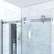Porte de douche coulissante + retour 140x80cm - RAILROAD CHROMED 140 FRONT-80 Aurlane - FAC632 