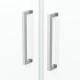 Porte de douche double battant 90x200cm - Verre trempé transparent 6mm - Profil chromé Aurlane - FAC228 