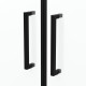 Porte de douche double battant 90x200cm - Verre trempé transparent 6mm - Profil Noir Mat Aurlane - FAC227 