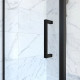 Porte de douche pivotante et retour 80x80x200 - Profilés noir mat - CRUSH PIVOTANTE Aurlane - FAC624 