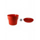 Pot et soucoupe cocoripot diametre 48cm h38cm - chapelu- coloris au choix Coquelicot