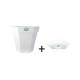 Pot et soucoupe hexaline diametre 30cm h27cm - riviera - Coloris au choix Blanc