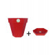 Pot et soucoupe hexaline diametre 40cm h36cm- riviera - Coloris au choix Rouge