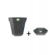 Pot et soucoupe hexaline diametre 50cm h45cm - riviera - Coloris au choix Gris
