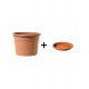 Pot et soucoupe pepia diametre 80cm h60cm- chapelu - Coloris au choix Terre cuite