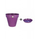Pot et soucoupe soleilla diametre 30cm h27cm - riviera - Coloris au choix Prune
