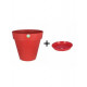 Pot et soucoupe soleilla diametre 25cm h23cm - riviera - Coloris au choix Rouge
