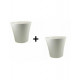 Pot laurea rond diametre 18cm h17cm chapelu-lot de 2- Coloris au choix Blanc